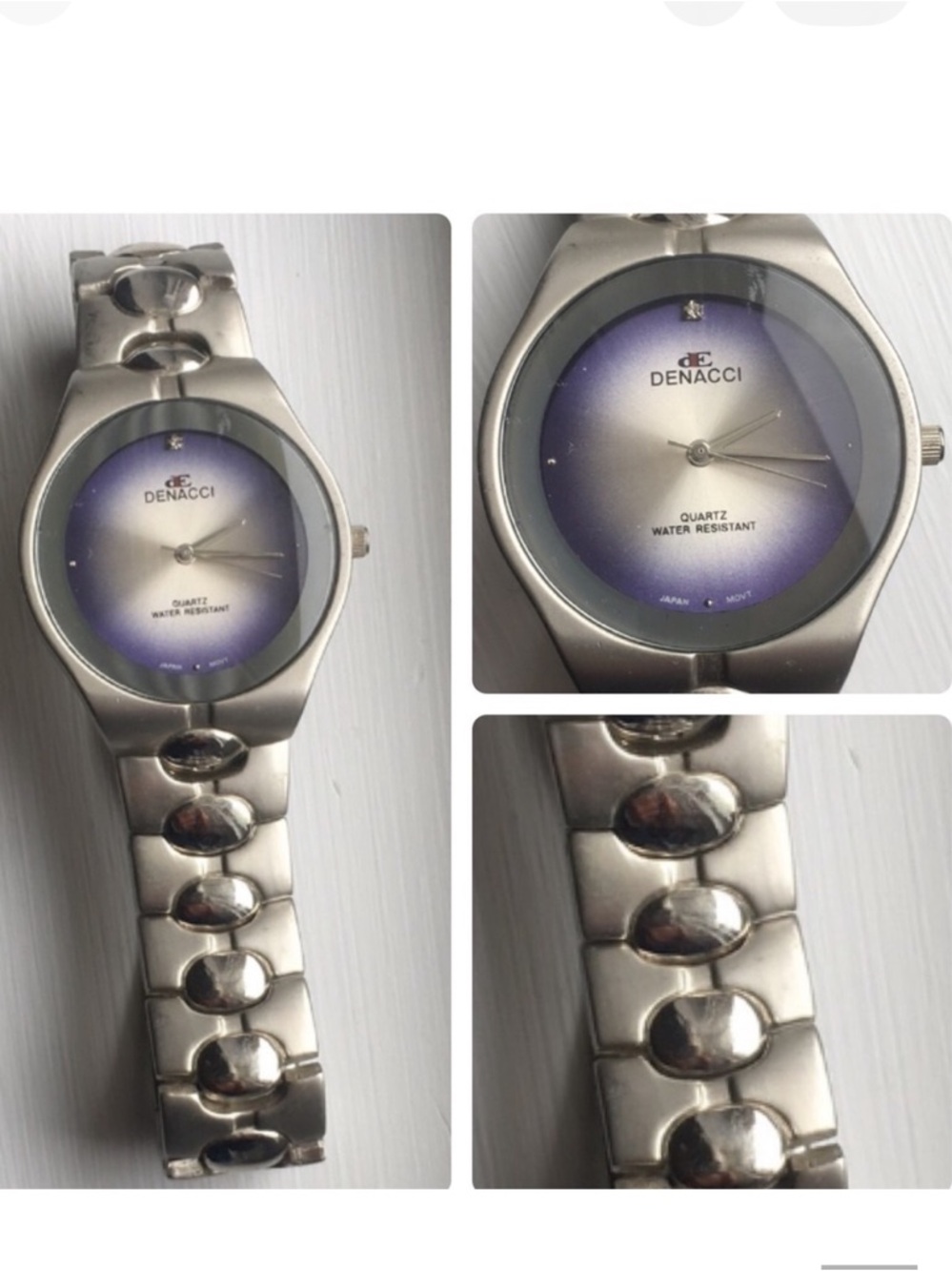 Denacci Stainless Steel Watch Japan Quartz Movement Water Resistant Silver